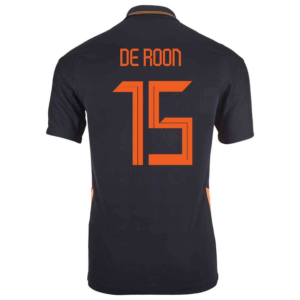 Deti Holandské Národné Futbalové Mužstvo Marten De Roon #15 Vonkajší čierna Dresy 2021 Košele Dres