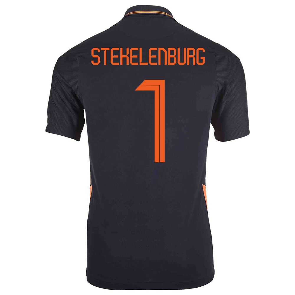 Ženy Holandské Národné Futbalové Mužstvo Maarten Stekelenburg #1 Vonkajší čierna Dresy 2021 Košele Dres