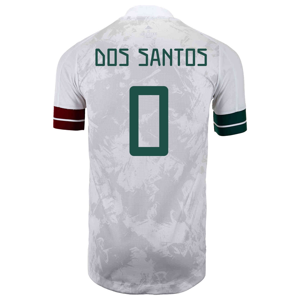 Deti Mexické Národné Futbalové Mužstvo Jonathan Dos Santos #0 Vonkajší Biely čierny Dresy 2021 Košele Dres