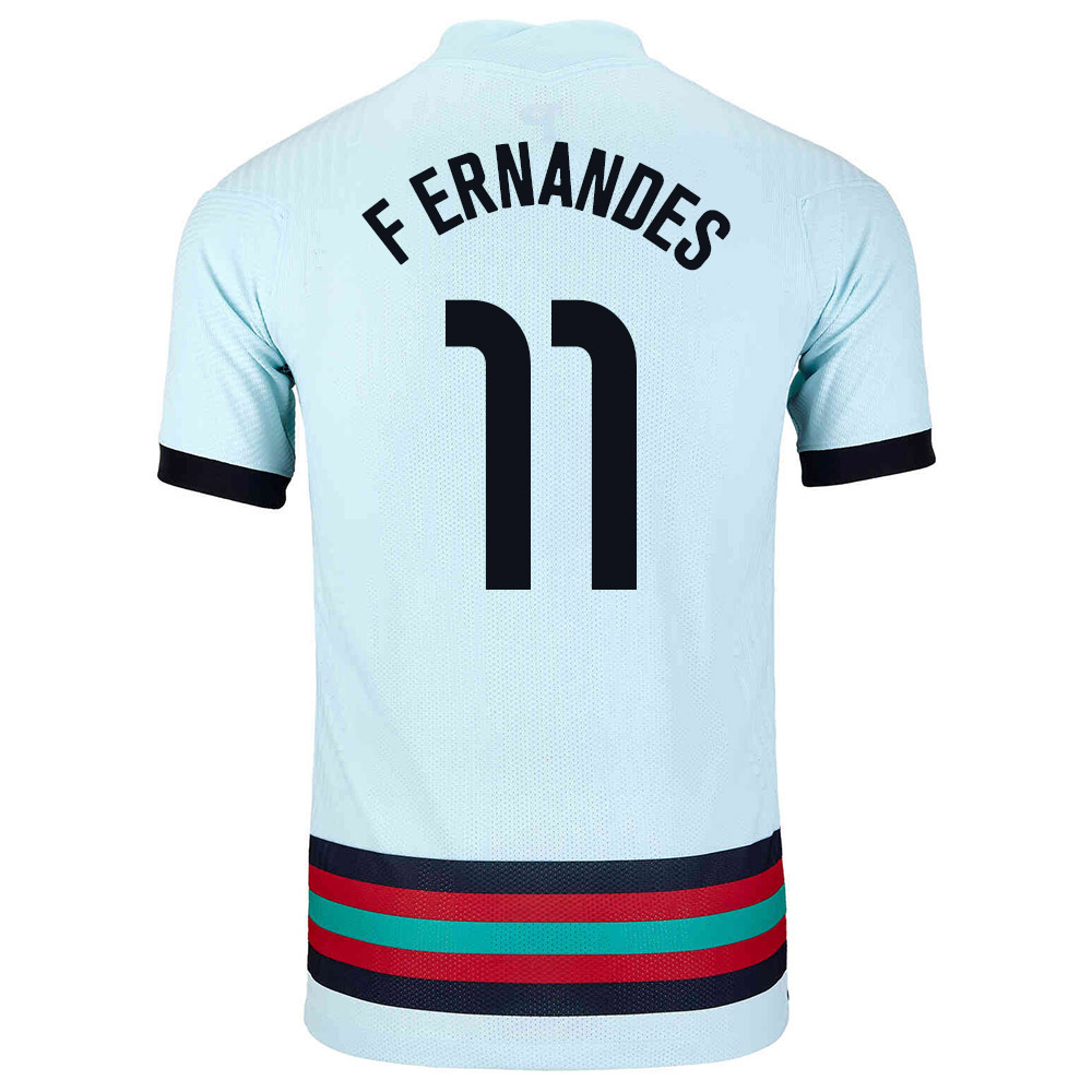 Ženy Portugalské Národné Futbalové Mužstvo Bruno Fernandes #11 Vonkajší Svetlo Modrá Dresy 2021 Košele Dres