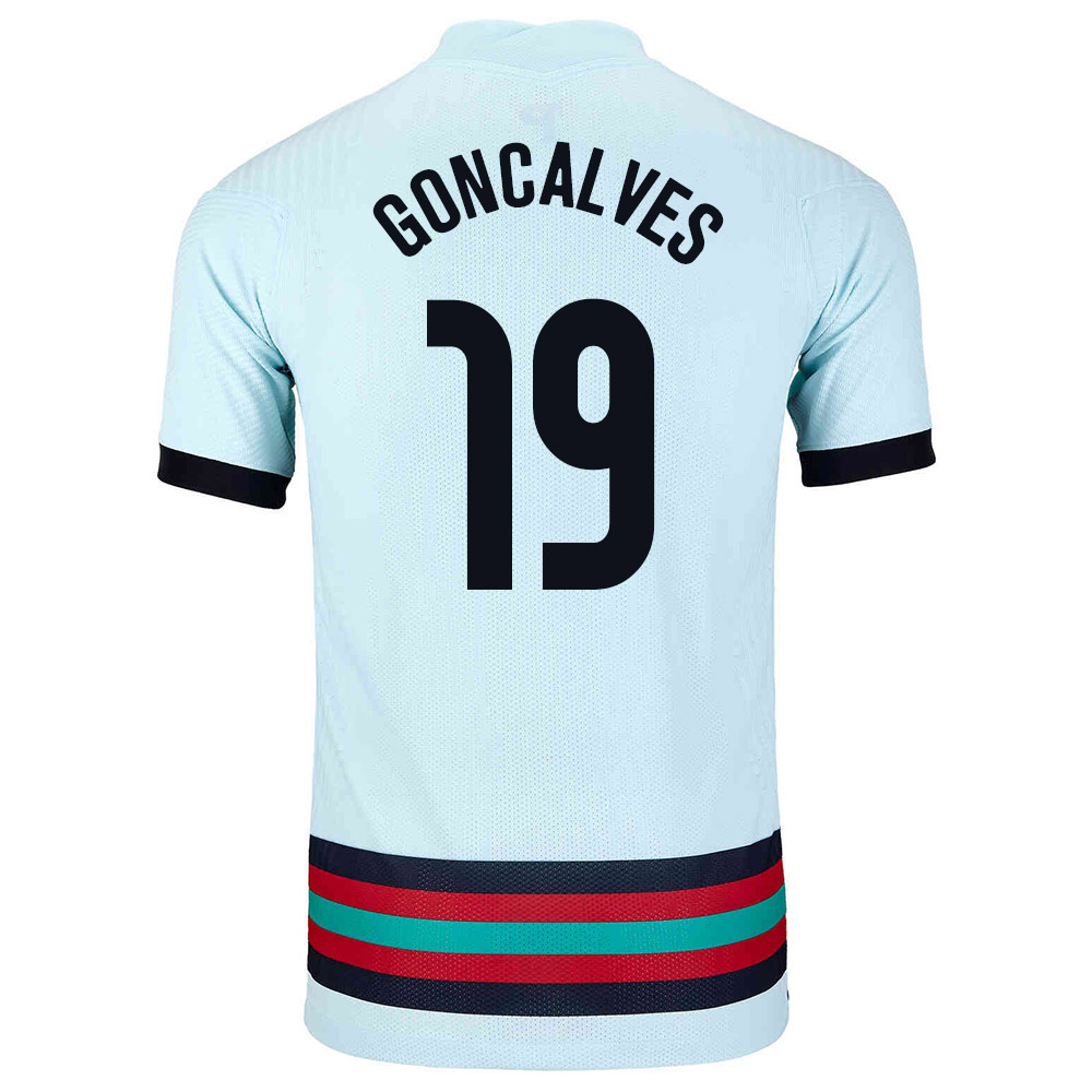 Deti Portugalské Národné Futbalové Mužstvo Pedro Goncalves #19 Vonkajší Svetlo Modrá Dresy 2021 Košele Dres