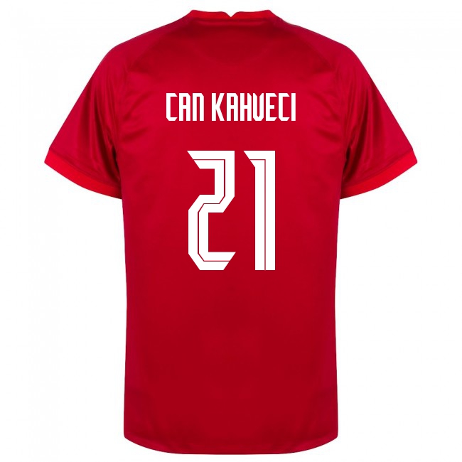 Deti Turecké Národné Futbalové Mužstvo Irfan Can Kahveci #21 Vonkajší Červená Dresy 2021 Košele Dres