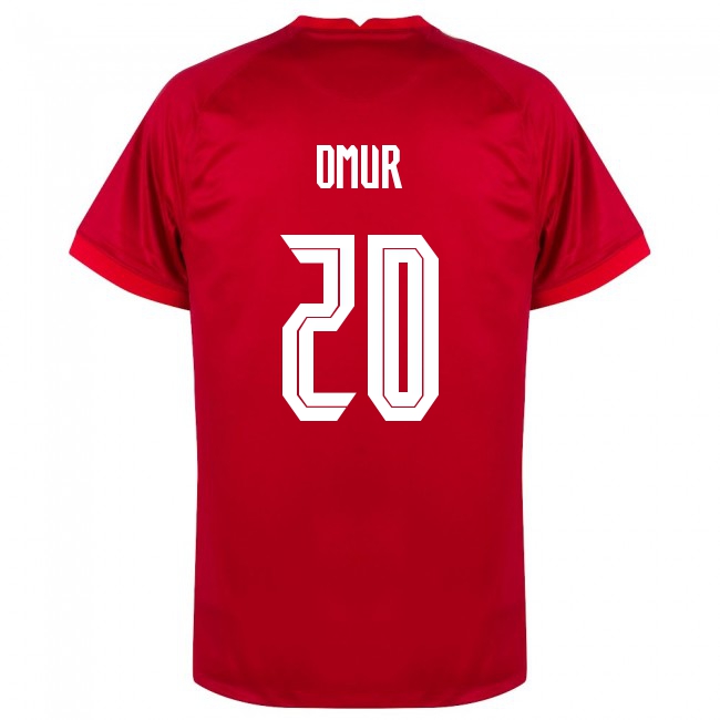 Deti Turecké Národné Futbalové Mužstvo Abdulkadir Omur #20 Vonkajší Červená Dresy 2021 Košele Dres
