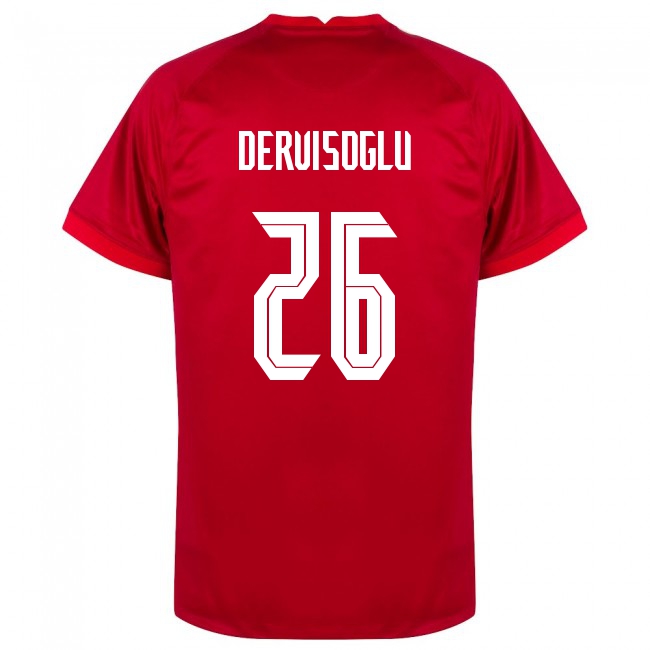 Deti Turecké Národné Futbalové Mužstvo Halil Dervisoglu #26 Vonkajší Červená Dresy 2021 Košele Dres