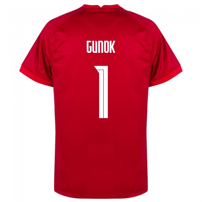 Deti Turecké Národné Futbalové Mužstvo Mert Gunok #1 Vonkajší Červená Dresy 2021 Košele Dres