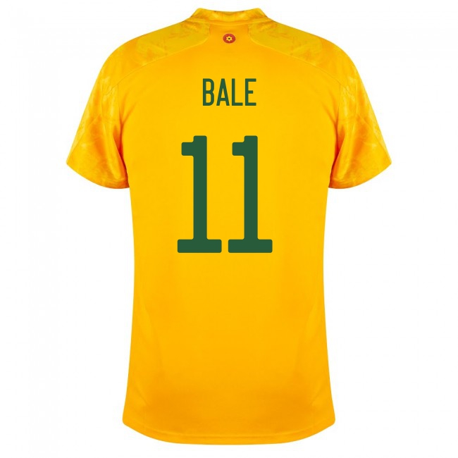Deti Waleské Národné Futbalové Mužstvo Gareth Bale #11 Vonkajší žltá Dresy 2021 Košele Dres