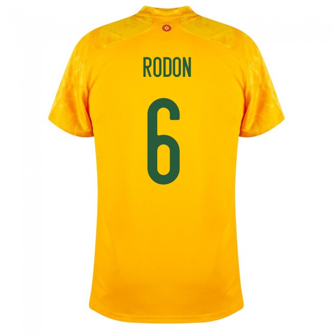 Deti Waleské Národné Futbalové Mužstvo Joe Rodon #6 Vonkajší žltá Dresy 2021 Košele Dres