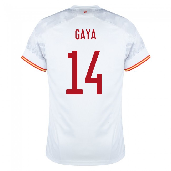 Deti Španielske Národné Futbalové Mužstvo Jose Gaya #14 Vonkajší Biely Dresy 2021 Košele Dres