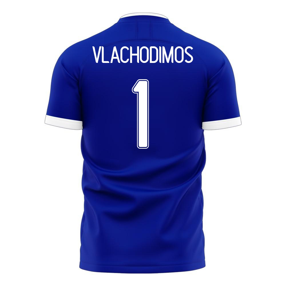 Deti Grécke Národné Futbalové Mužstvo Odysseas Vlachodimos #1 Vonkajší Modrá Dresy 2021 Košele Dres