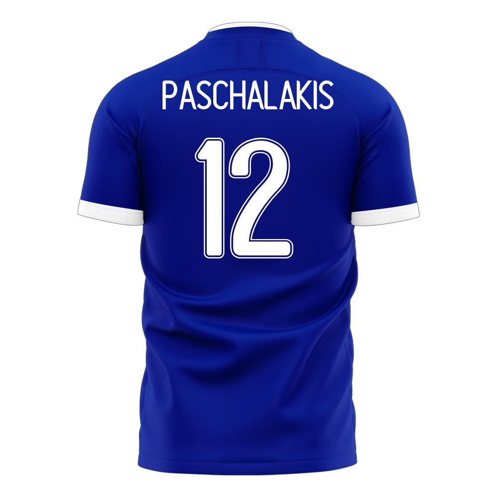Deti Grécke Národné Futbalové Mužstvo Alexandros Paschalakis #12 Vonkajší Modrá Dresy 2021 Košele Dres