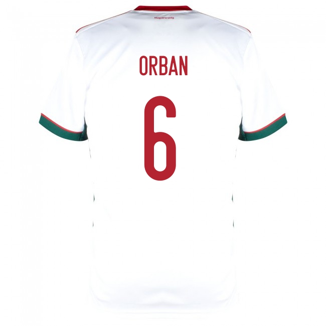 Deti Maďarské Národné Futbalové Mužstvo Willi Orban #6 Vonkajší Biely Dresy 2021 Košele Dres