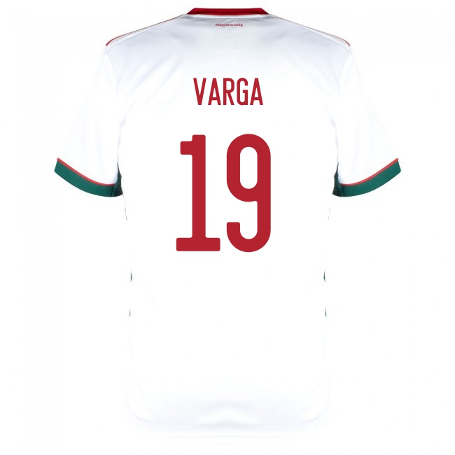 Deti Maďarské Národné Futbalové Mužstvo Kevin Varga #19 Vonkajší Biely Dresy 2021 Košele Dres