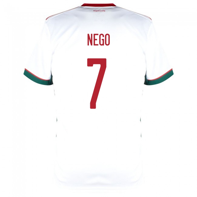Deti Maďarské Národné Futbalové Mužstvo Loïc Nego #7 Vonkajší Biely Dresy 2021 Košele Dres