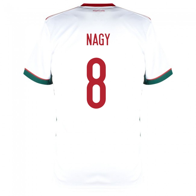 Deti Maďarské Národné Futbalové Mužstvo Adam Nagy #8 Vonkajší Biely Dresy 2021 Košele Dres