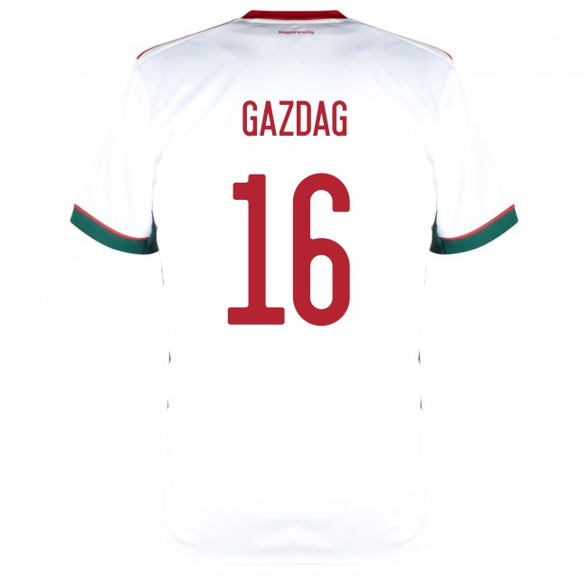 Deti Maďarské Národné Futbalové Mužstvo Daniel Gazdag #16 Vonkajší Biely Dresy 2021 Košele Dres