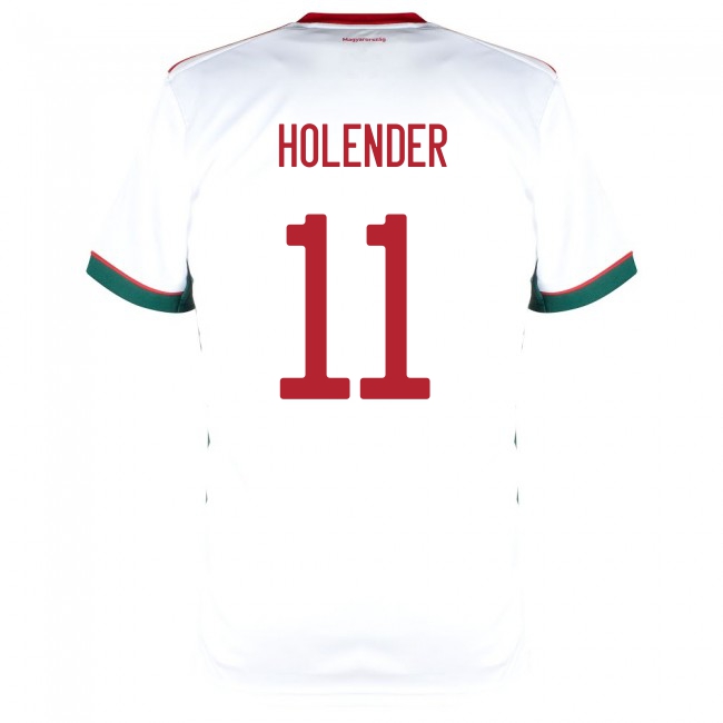 Deti Maďarské Národné Futbalové Mužstvo Filip Holender #11 Vonkajší Biely Dresy 2021 Košele Dres
