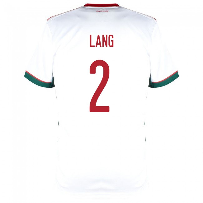 Deti Maďarské Národné Futbalové Mužstvo Adam Lang #2 Vonkajší Biely Dresy 2021 Košele Dres