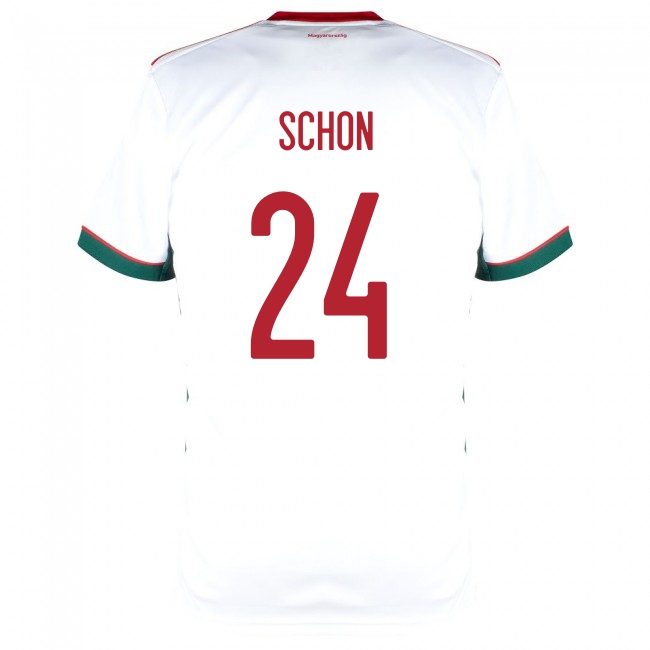 Deti Maďarské Národné Futbalové Mužstvo Szabolcs Schon #24 Vonkajší Biely Dresy 2021 Košele Dres