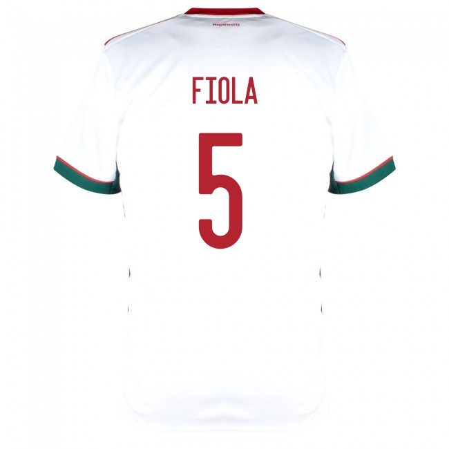 Deti Maďarské Národné Futbalové Mužstvo Attila Fiola #5 Vonkajší Biely Dresy 2021 Košele Dres