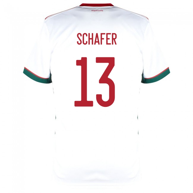 Deti Maďarské Národné Futbalové Mužstvo Andras Schafer #13 Vonkajší Biely Dresy 2021 Košele Dres