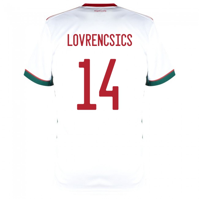 Deti Maďarské Národné Futbalové Mužstvo Gergő Lovrencsics #14 Vonkajší Biely Dresy 2021 Košele Dres