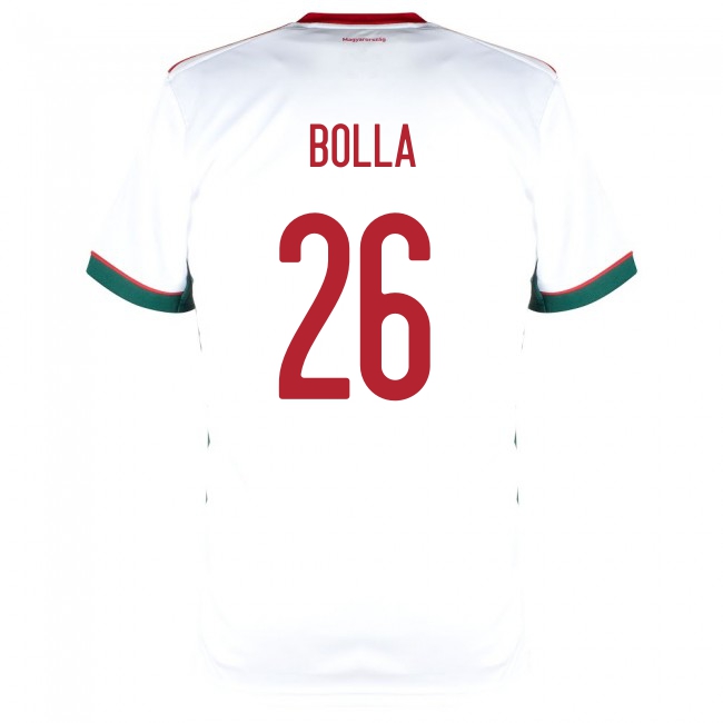 Deti Maďarské Národné Futbalové Mužstvo Bendeguz Bolla #26 Vonkajší Biely Dresy 2021 Košele Dres