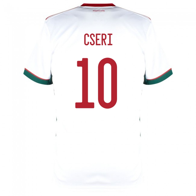 Deti Maďarské Národné Futbalové Mužstvo Tamas Cseri #10 Vonkajší Biely Dresy 2021 Košele Dres