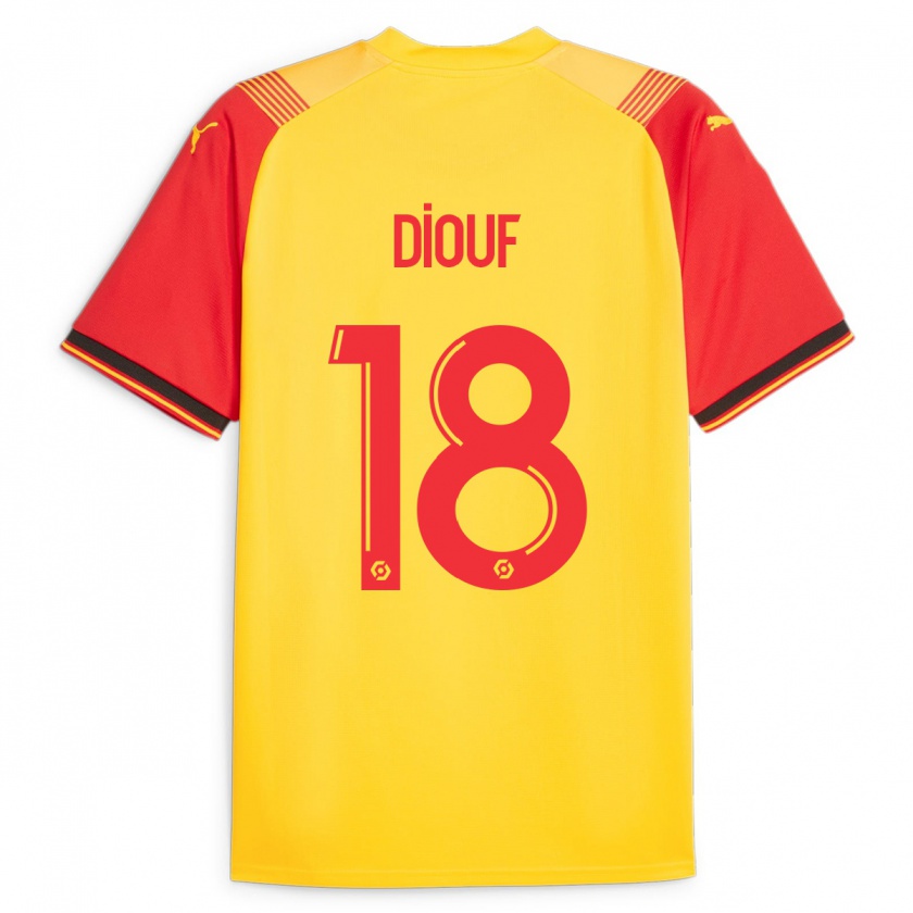Kandiny Deti Andy Diouf #18 Žltá Dresy Hazai Csapatmez 2023/24 Triĭká