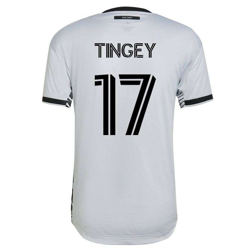 Kandiny Deti Keegan Tingey #17 Biely Dresy Idegenbeli Csapatmez 2023/24 Triĭká