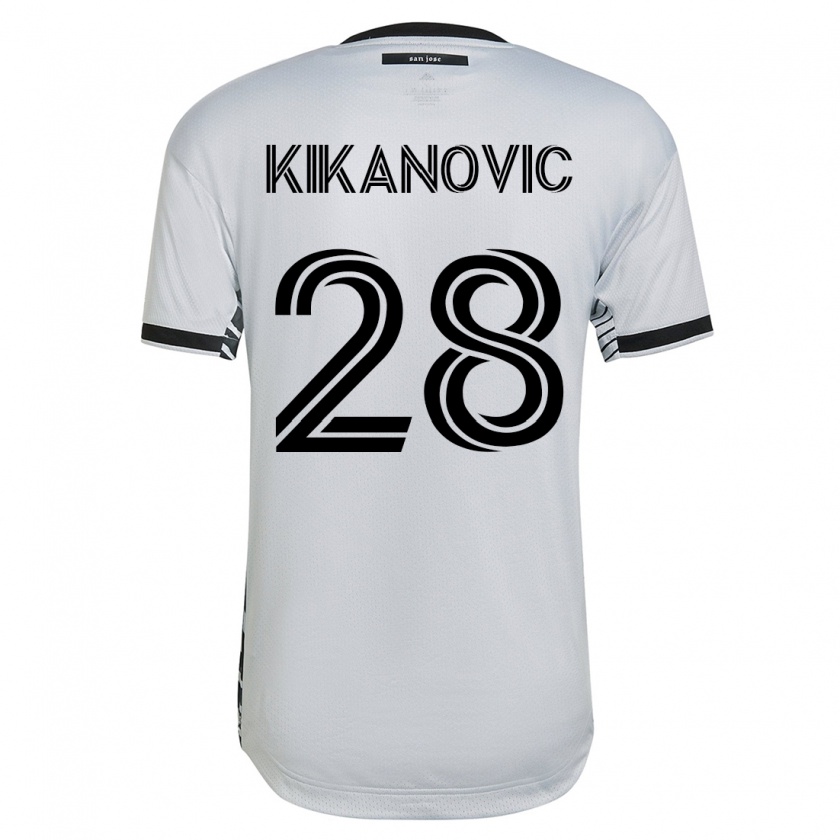 Kandiny Deti Benjamin Kikanovic #28 Biely Dresy Idegenbeli Csapatmez 2023/24 Triĭká