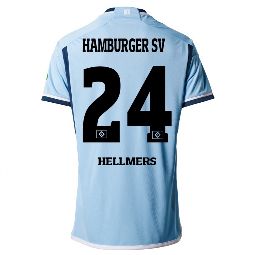 Kandiny Muži Maximilian Hellmers #24 Modrá Dresy Idegenbeli Csapatmez 2023/24 Triĭká