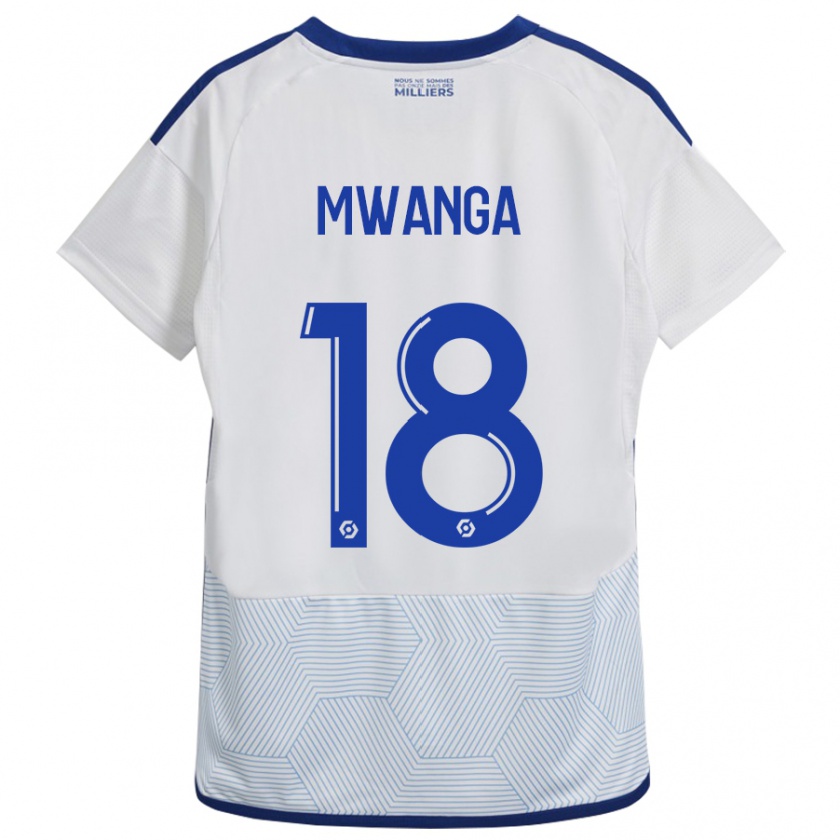 Kandiny Muži Junior Mwanga #18 Biely Dresy Idegenbeli Csapatmez 2023/24 Triĭká