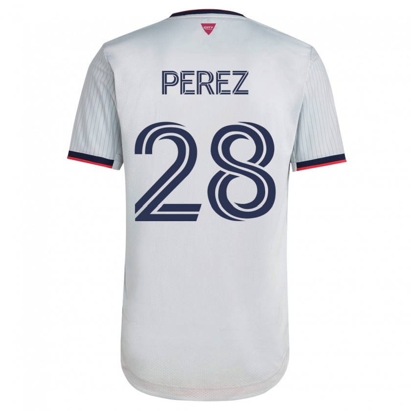 Kandiny Muži Miguel Perez #28 Biely Dresy Idegenbeli Csapatmez 2023/24 Triĭká