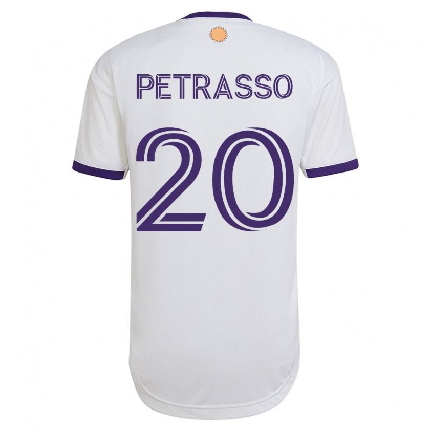 Kandiny Muži Luca Petrasso #20 Biely Dresy Idegenbeli Csapatmez 2023/24 Triĭká