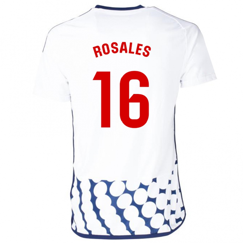 Kandiny Muži Diego Rosales #16 Biely Dresy Idegenbeli Csapatmez 2023/24 Triĭká