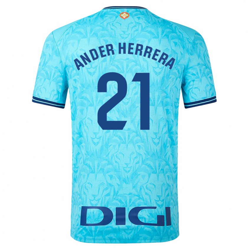 Kandiny Muži Ander Herrera #21 Modrá Obloha Dresy Idegenbeli Csapatmez 2023/24 Triĭká