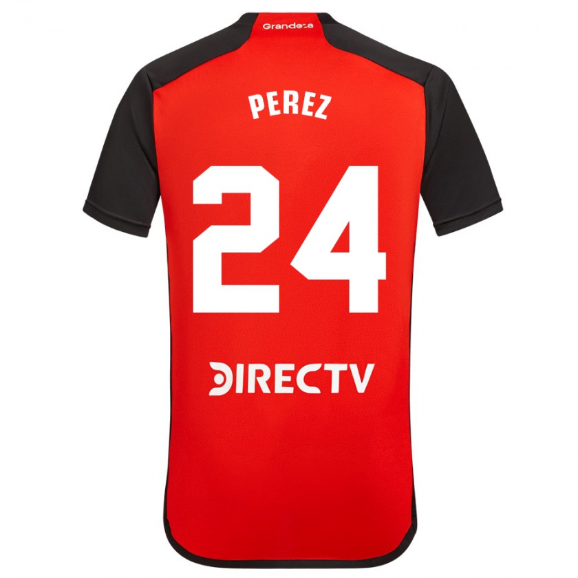 Kandiny Ženy Enzo Pérez #24 Červená Dresy Idegenbeli Csapatmez 2023/24 Triĭká