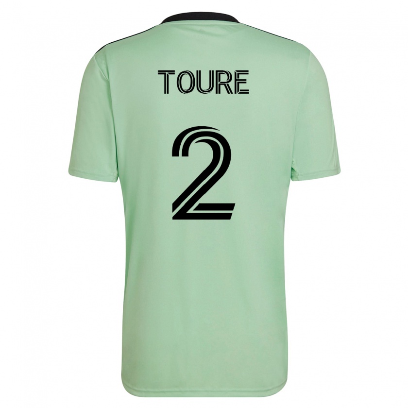 Kandiny Ženy Cheick Touré #2 Svetlo Zelená Dresy Idegenbeli Csapatmez 2023/24 Triĭká