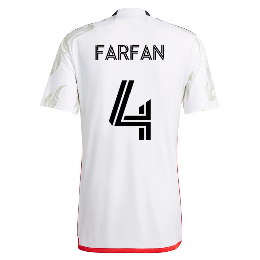 Kandiny Ženy Marco Farfán #4 Biely Dresy Idegenbeli Csapatmez 2023/24 Triĭká