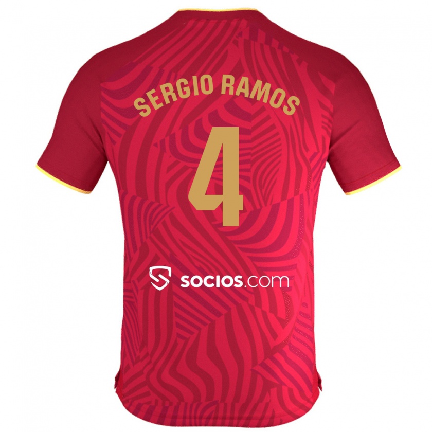 Kandiny Ženy Sergio Ramos #4 Červená Dresy Idegenbeli Csapatmez 2023/24 Triĭká