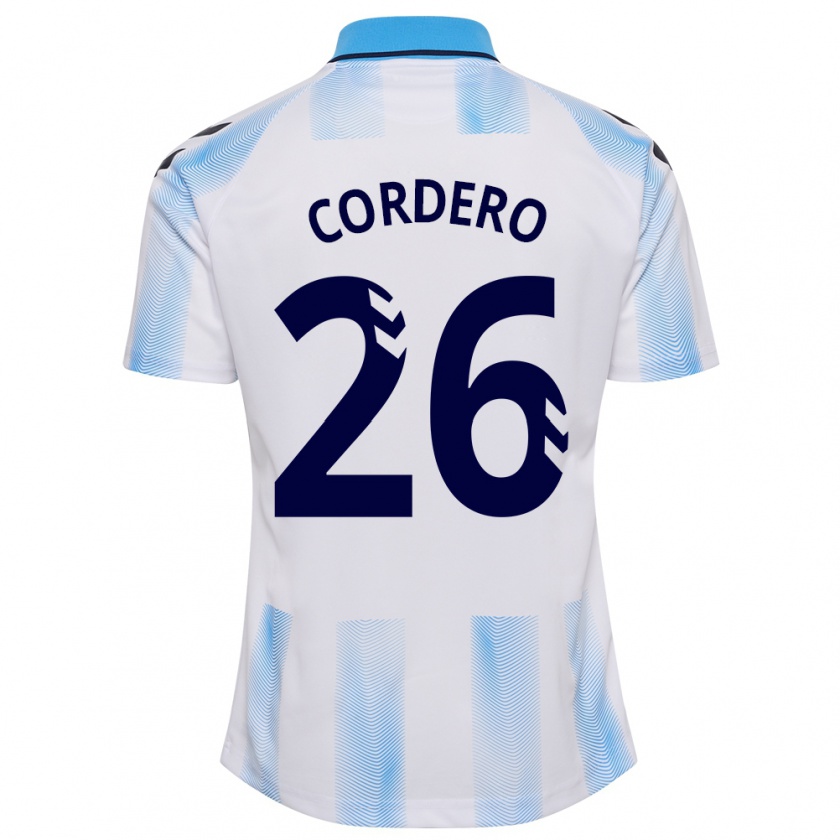 Kandiny Deti Antonio Cordero #26 Biela Modrá Dresy Hazai Csapatmez 2023/24 Triĭká