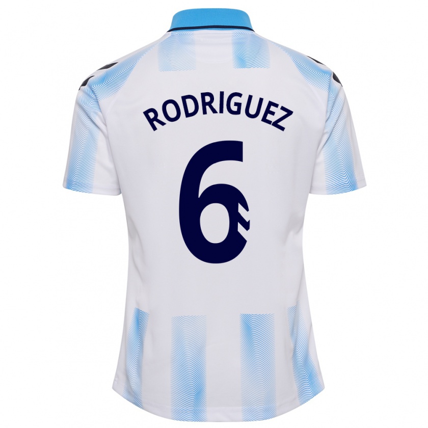 Kandiny Deti Rafa Rodríguez #6 Biela Modrá Dresy Hazai Csapatmez 2023/24 Triĭká