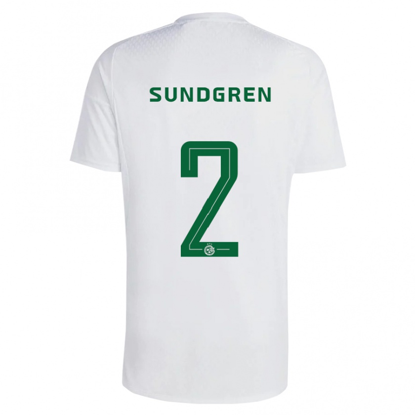 Kandiny Deti Daniel Sundgren #2 Zelená Modrá Dresy Idegenbeli Csapatmez 2023/24 Triĭká