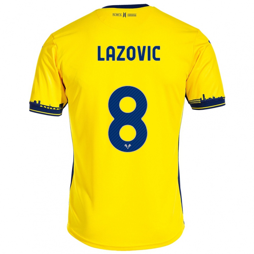 Kandiny Deti Darko Lazović #8 Žltá Dresy Idegenbeli Csapatmez 2023/24 Triĭká