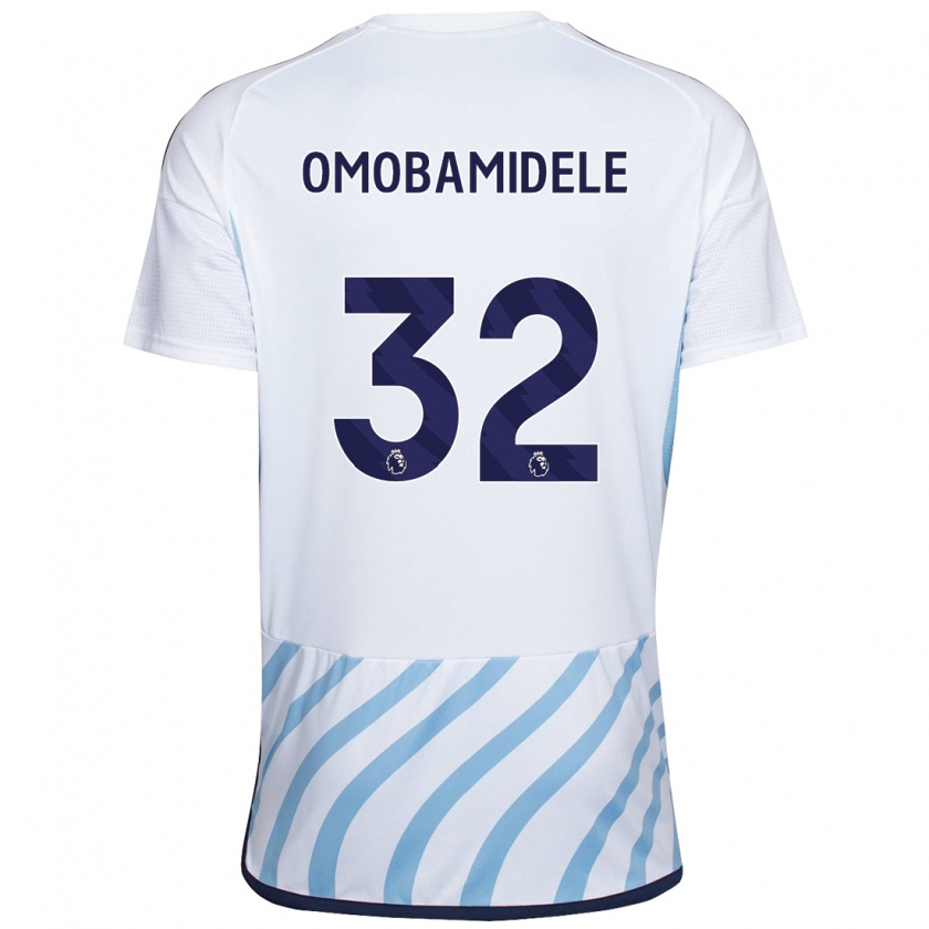 Kandiny Deti Andrew Omobamidele #32 Biela Modrá Dresy Idegenbeli Csapatmez 2023/24 Triĭká