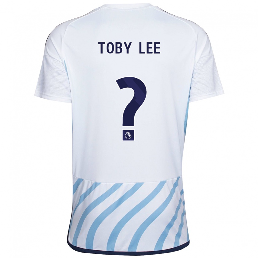 Kandiny Deti Toby Lee #0 Biela Modrá Dresy Idegenbeli Csapatmez 2023/24 Triĭká
