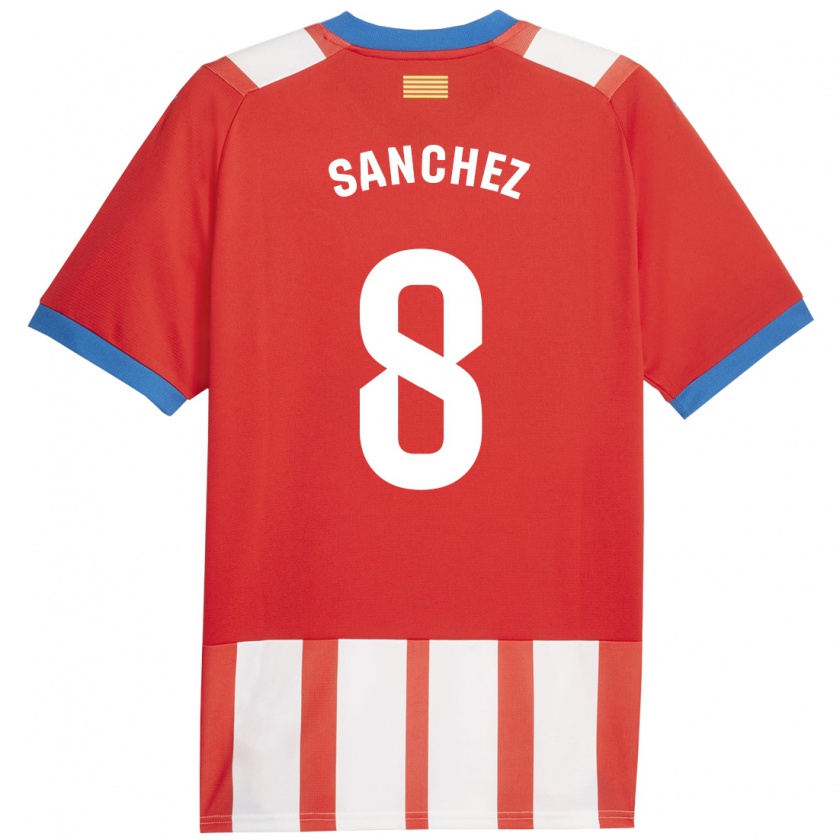 Kandiny Muži Miguel Ángel Sánchez #8 Červená Biela Dresy Hazai Csapatmez 2023/24 Triĭká