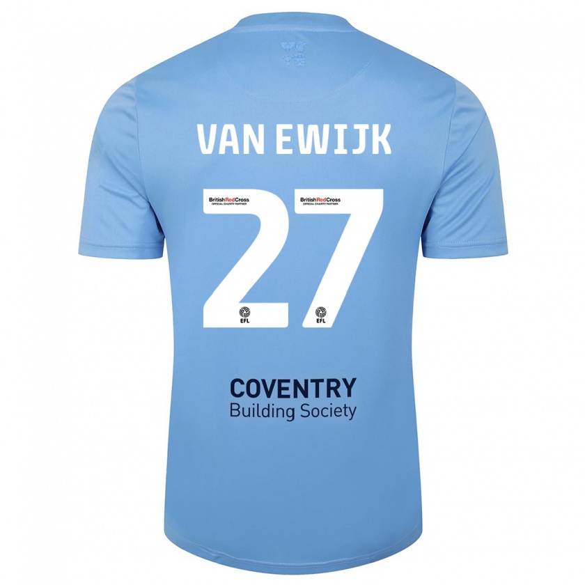 Kandiny Muži Milan Van Ewijk #27 Modrá Obloha Dresy Hazai Csapatmez 2023/24 Triĭká
