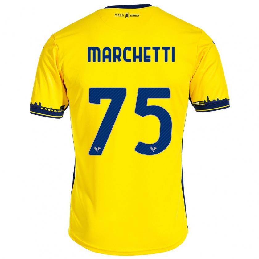 Kandiny Muži Nicolò Marchetti #75 Žltá Dresy Idegenbeli Csapatmez 2023/24 Triĭká