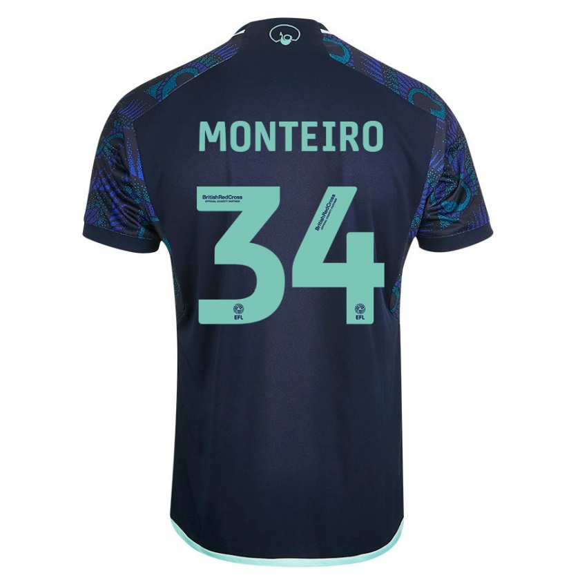 Kandiny Muži Diogo Monteiro #34 Modrá Dresy Idegenbeli Csapatmez 2023/24 Triĭká